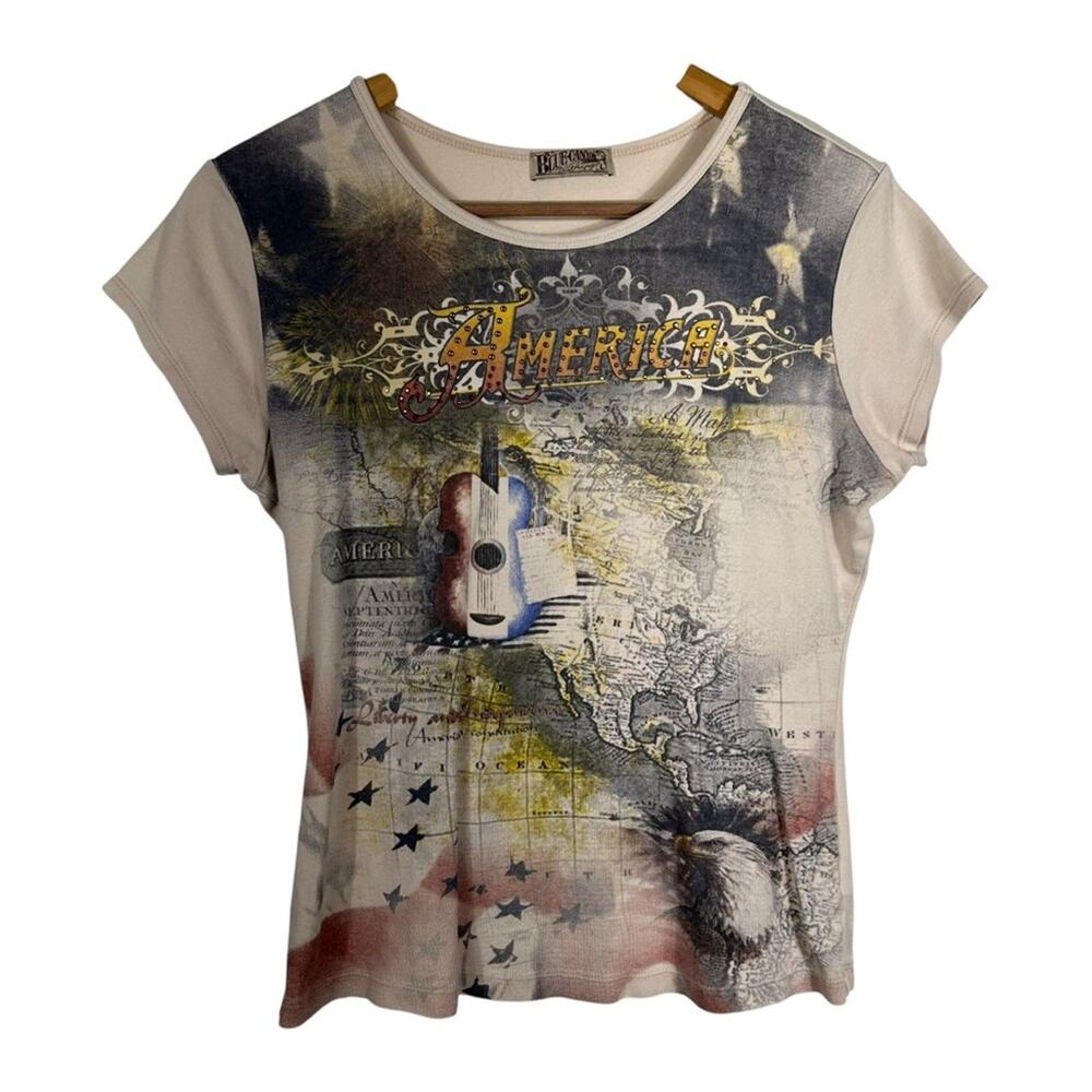 Y2K Graphic Bejeweled T-Shirt Size Large - Picture 3 of 9